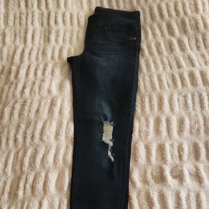 Rock & Republic Blue Skinny Jeans with Knee Distress
